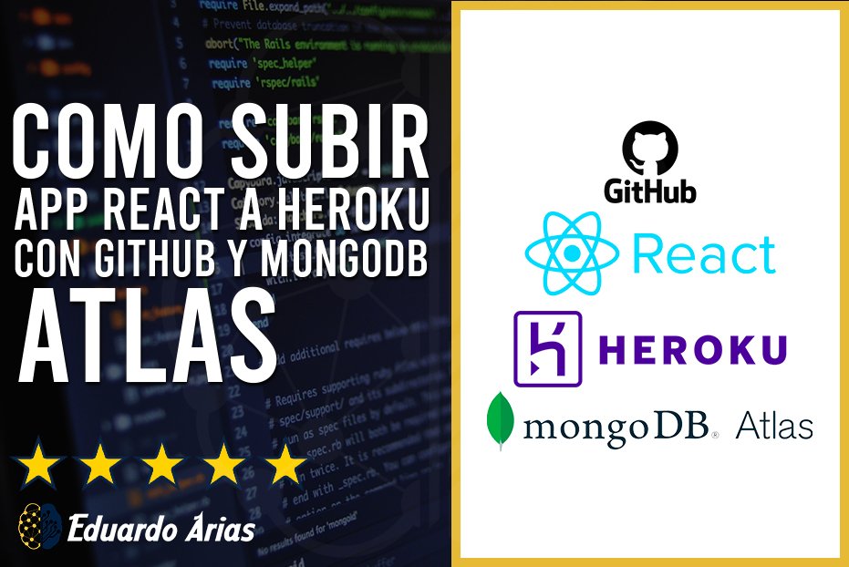 Cómo subir app react a heroku con github y mongodb atlas