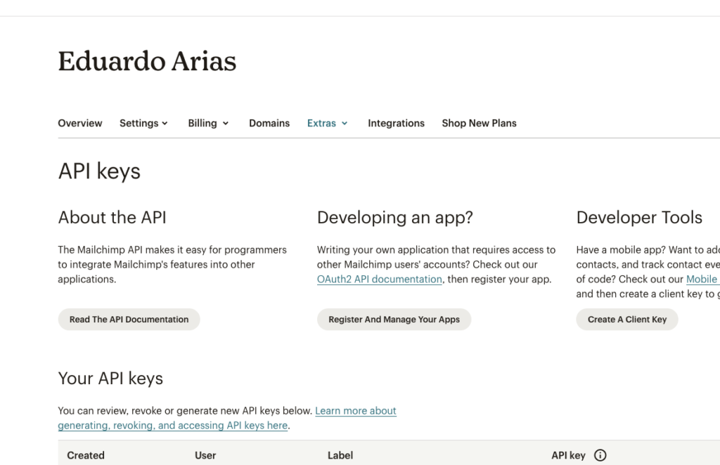 api mailchimp nodejs